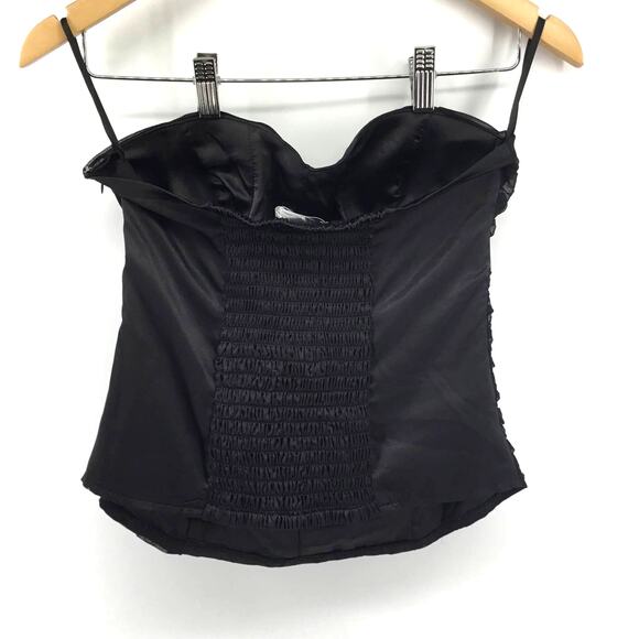 Charlotte Russe Black Ruched Corset‎ Top Medium - Picture 5 of 6